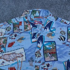 VTG Reyn Spooner Hawaiian Shirt Mens XL Blue Aloha Cruise Beach Island Wear