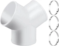 Duct Connector, 3 Way Duct Splitter for Exhaust Fan Dryer Vent Hose, 4 Inch Dia