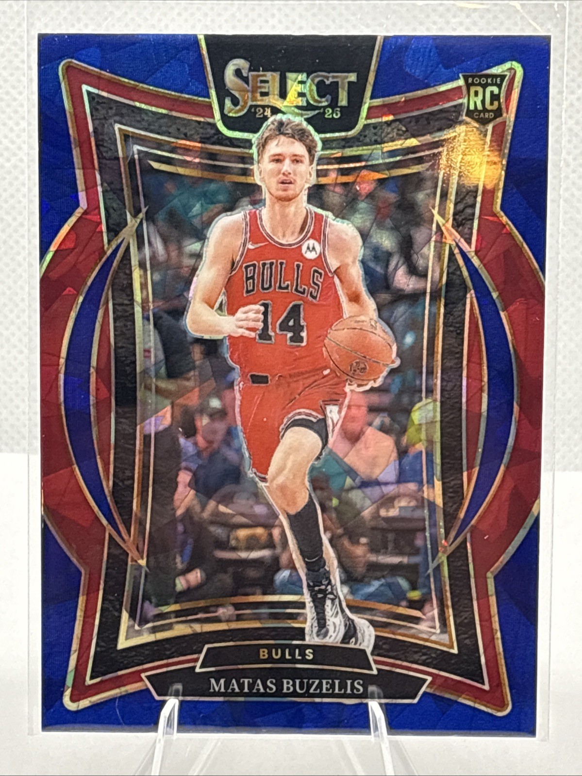 2024-25 Panini Select - Concourse Matas Buzelis #70 Blue Cracked Ice Prizm (RC)