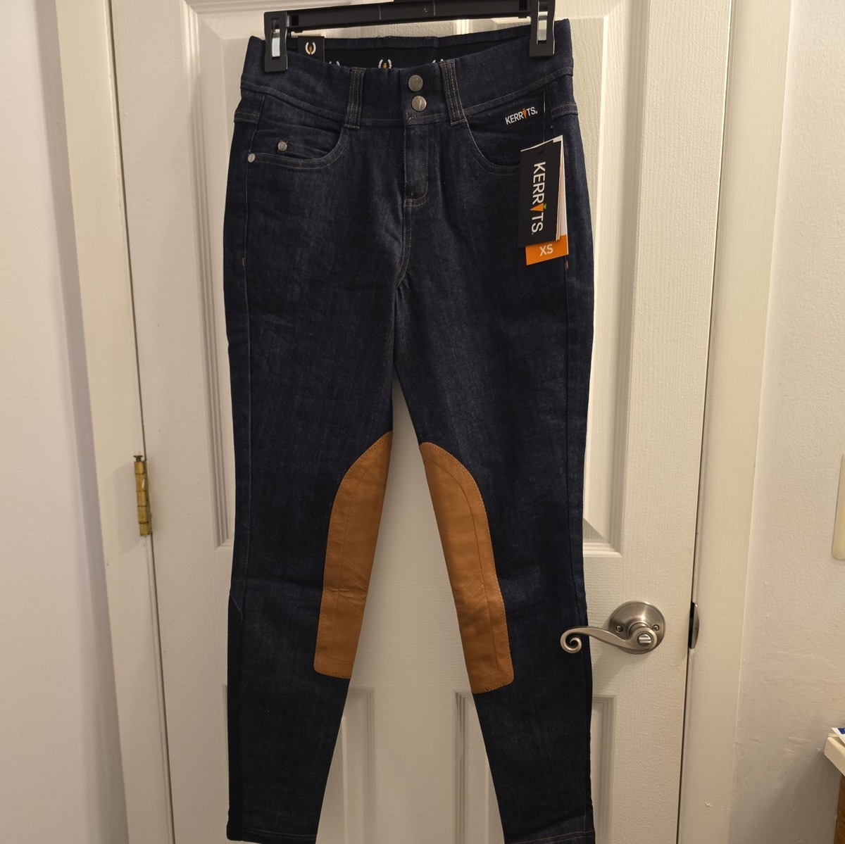 Kerrits Stretch Denim Knee Patch Riding Breech Size XS in 