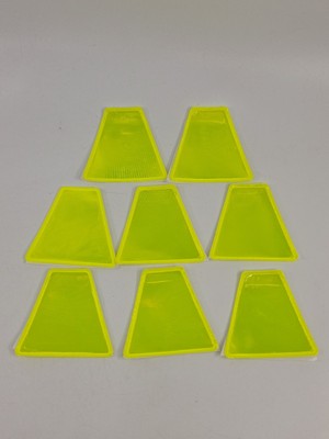 Neon Yellow High Vis Adhesive Reflective Triangle Lot X8 Safety Higway Vinyl 