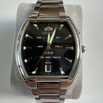 ORIENT 3 Stars Watch Automatic Stainless Steel Japan Vintage