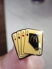 1986 McDonalds 4 Aces Enamel Lapel Pin NICE