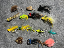 Lot of 15 Fly Fishing Flies with Box