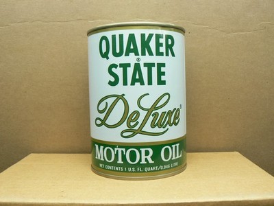 Vintage QUAKER State Deluxe Motor Oil  Can SAE 10W-40HD Empty