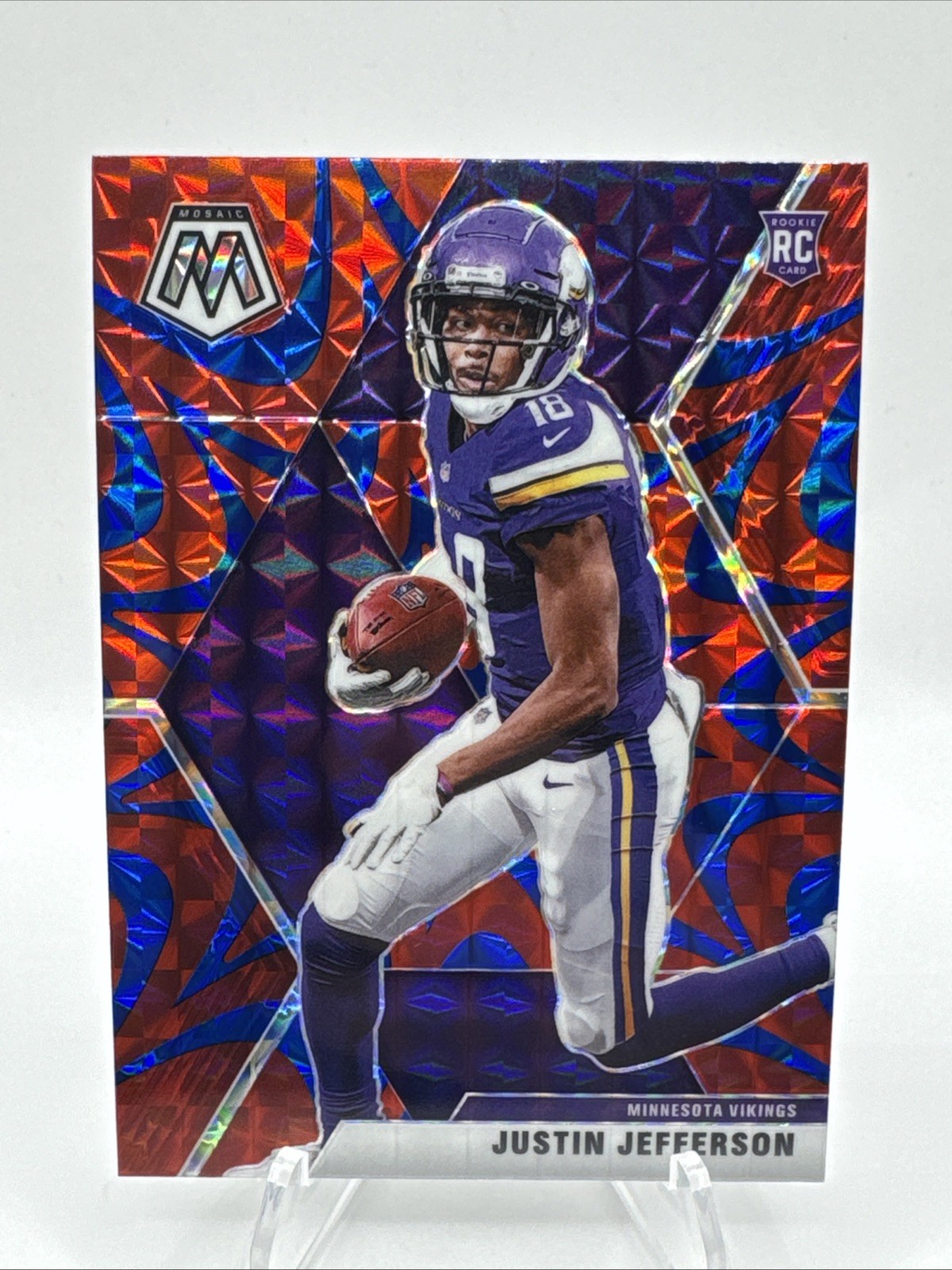 2020 Panini Mosaic- Rookies Justin Jefferson #209 Reactive Blue Mosaic Prizm RC