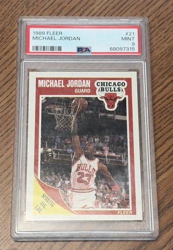 1989-90 Fleer #21 Michael Jordan - PSA 9 MINT \*slab scratches\*