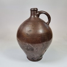Antique 18thC Brown Salt Glazed Bellarmine Jug Bottle 27cm