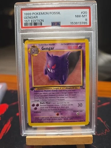 Pokémon Gengar TCG 20/62 1st Edition Non-Holo PSA 8 NM-MT