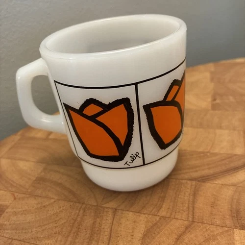 Vintage Fire King Milk Glass Tulip Mug Excellent Condition Spring!!