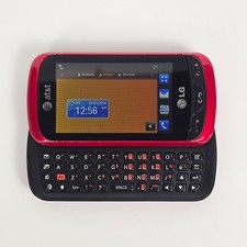 LG Xpression C395 Red Slider Phone AT T QWERTY Keyboard Works Great