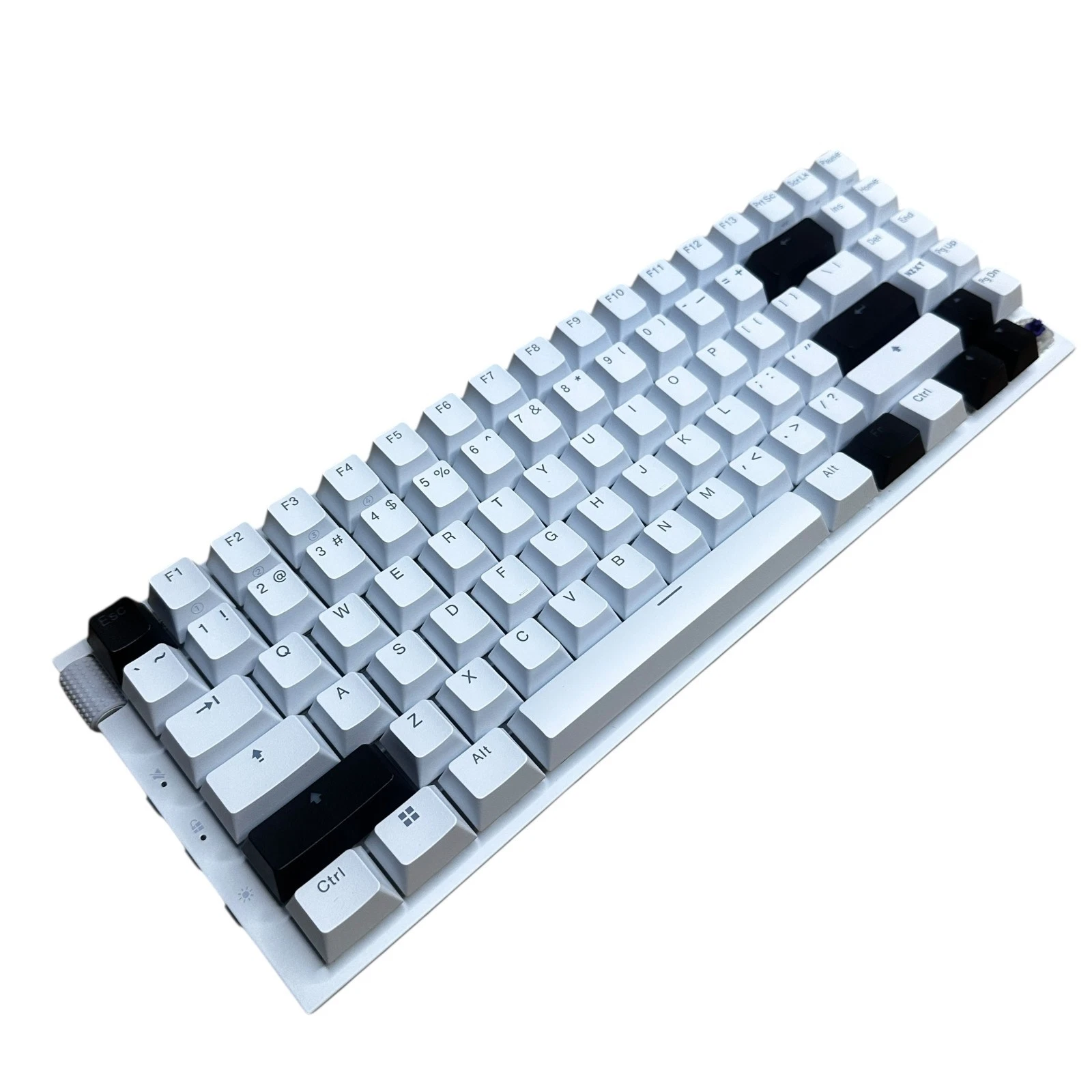 NZXT Function 2 MiniTKL keyboard white top view showing missing key