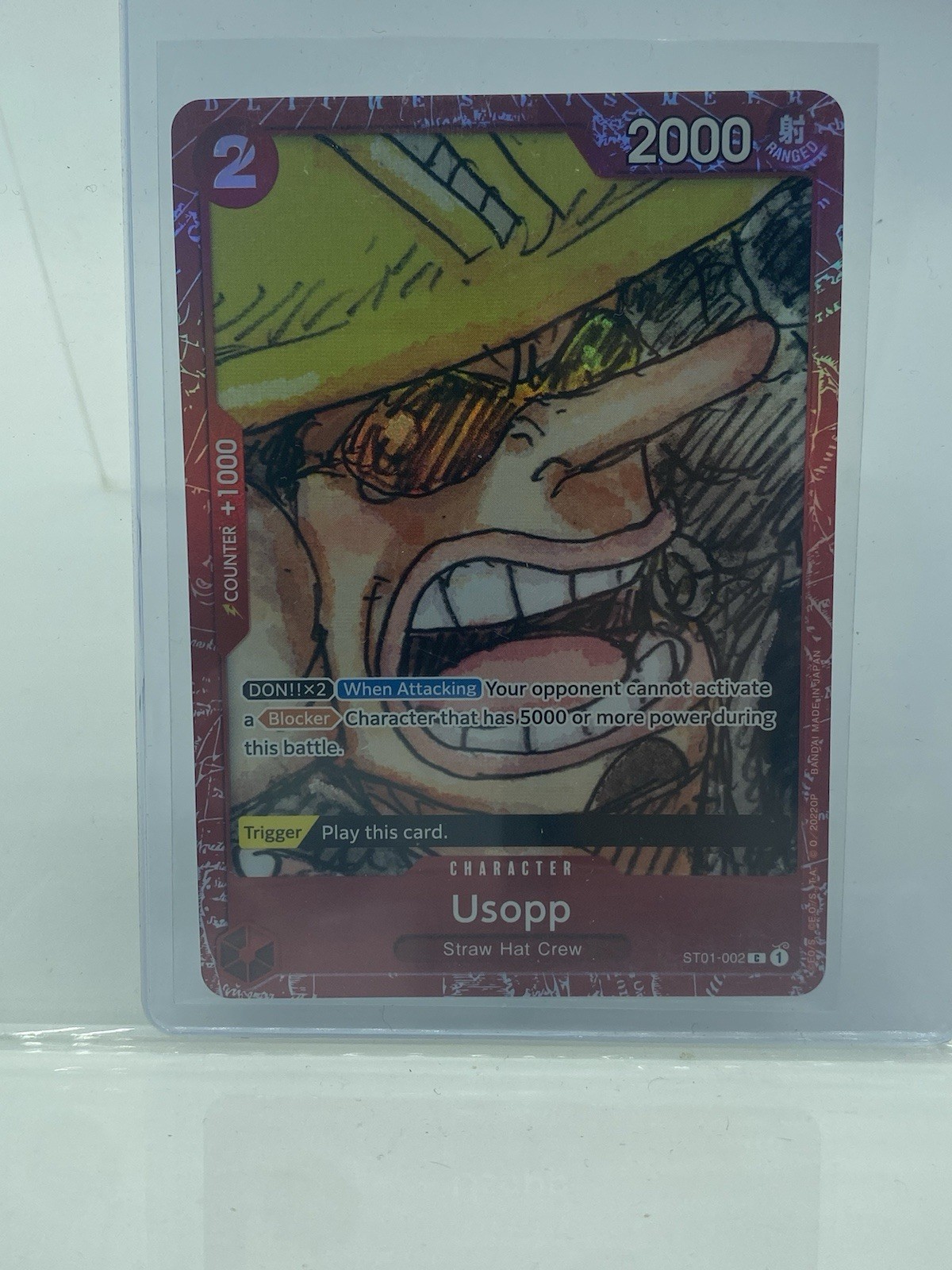 Usopp Alt Foil ST01-002 One Piece TCG Film Red Edition Promo Card Official