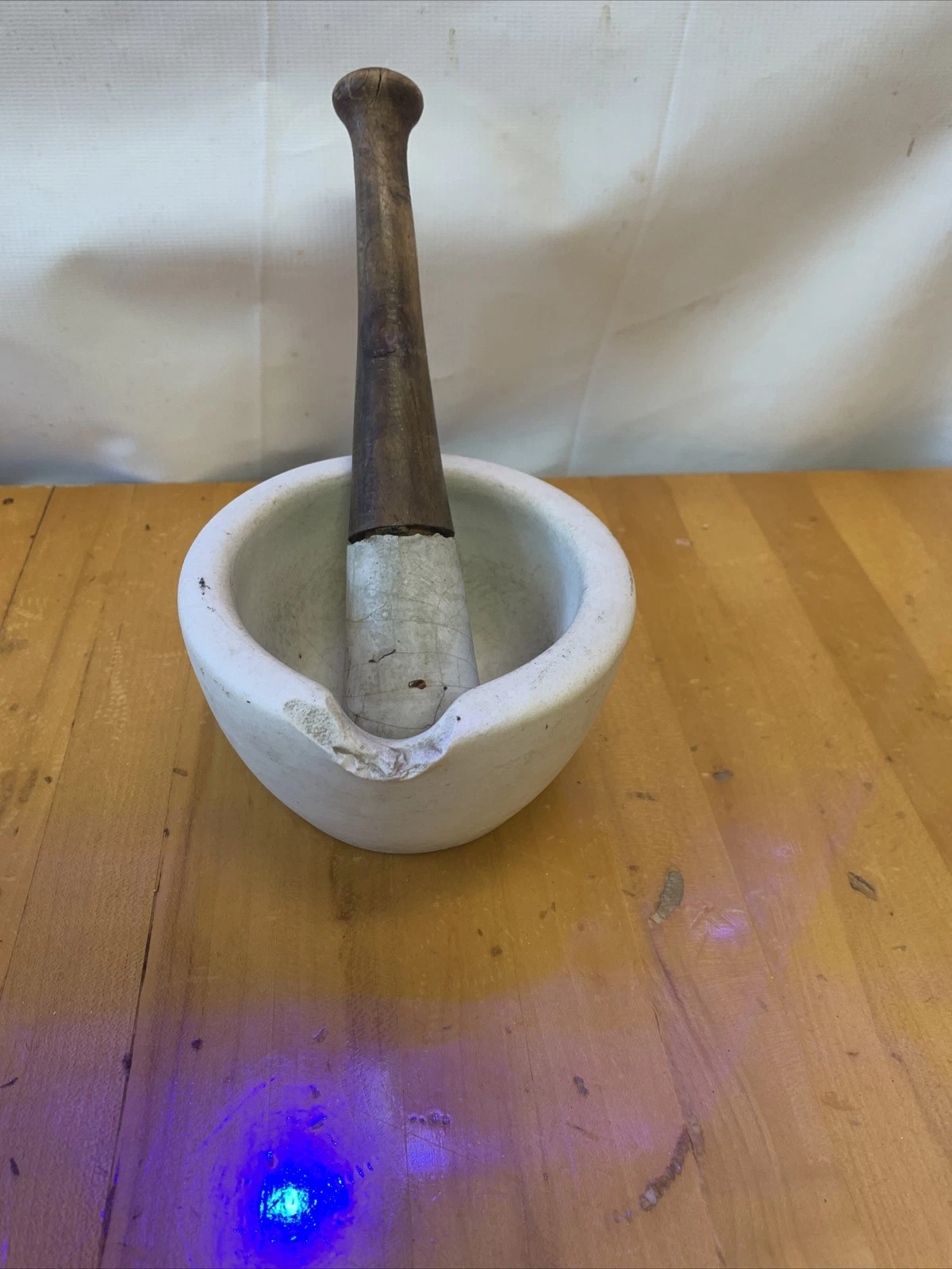 Thomas Maddock & Sons #1 Vintage Apothecary Mortar Acid Proof with Pestle