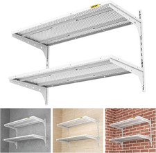 1Pack 2 Tier 1.3X3Ft Garage Shelving Wall Mounted, 250Lbs Load Capacity,15.6X36I