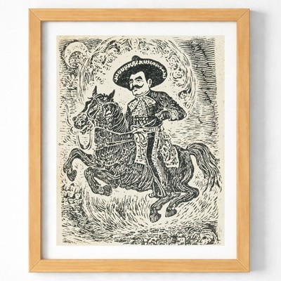 Vintage Calavera Skeleton Wall Art Print 8x10 Mexican Engraving - 260401162