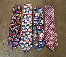 Mens All Cotton Neck Ties Made In USA Max Raab & Gap Lot Of 4