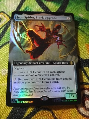 EXTENDED FOIL Iron Spider, Stark Upgrade Spider-Man NM Magic: The Gathering MTG