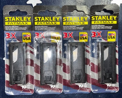 4 Packs Stanley Fatmax Heavy Duty Utility Blades 11-700T   4 Pks TOTAL OF 40 Pcs