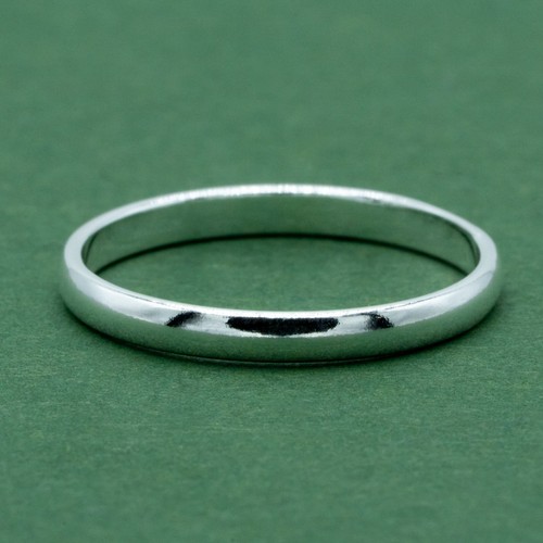925 Sterling Silver 2mm Ring Band, Ring Size E-W