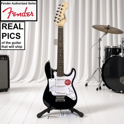 ACTUAL PHOTOS! Fender Squier Ladies Childs MINI Stratocaster Black Strat Guitar