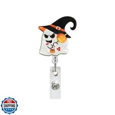 Halloween Funny Ghost Badge Reel,Cute Shape Acrylic Badge for Id Card Badge,T