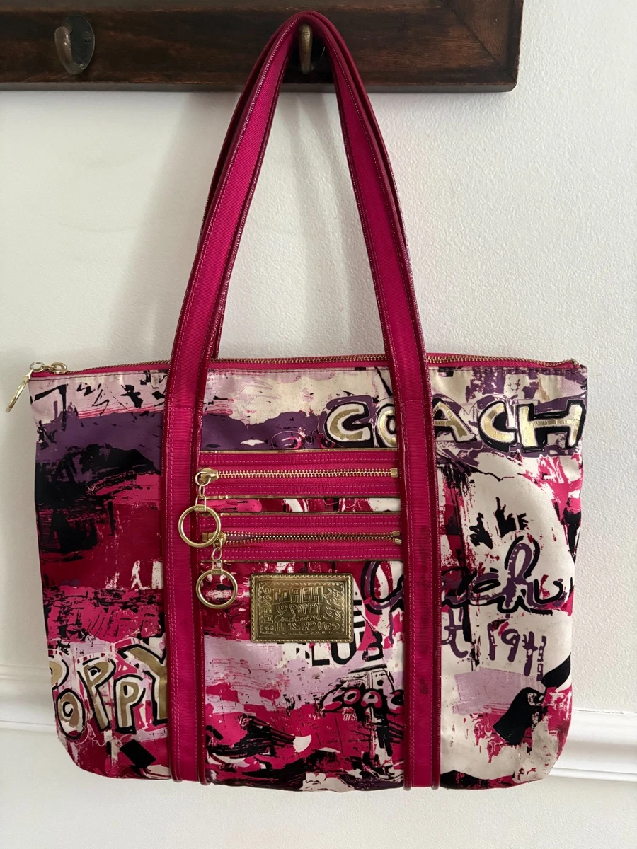 Coach Poppy Graffiti Glam Tote for sale | eBay