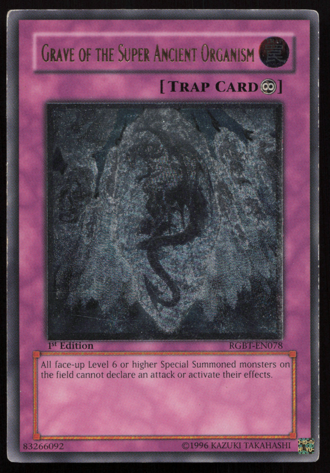 Grave of the Super Ancient Organism RGBT-EN078 YuGiOh Raging Battle trading card — raw and PSA graded price guide