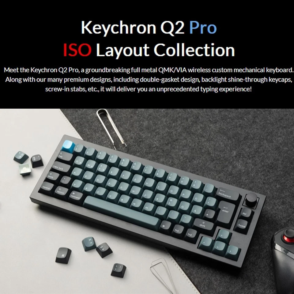 Keychron Q2 Pro Custom Mechanical Keyboard ISO UK Layout, Full Metal QMK Wireles - Image 2 of 4