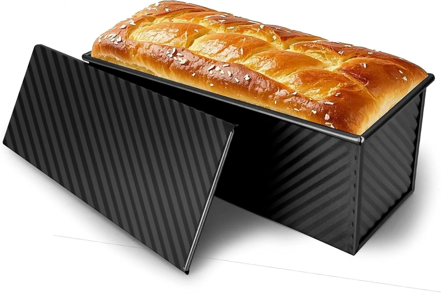 Pullman Loaf Pan W/ Lid 13x4 2.2 lb Dough Capacity Bread Loaf Pan