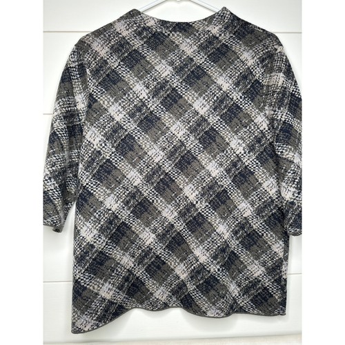 Maglione Troubadour Anthropologie Petalo Floreale Plaid Finto Collo Taglia XS Lana Nuovo senza etichette - Foto 3 di 3
