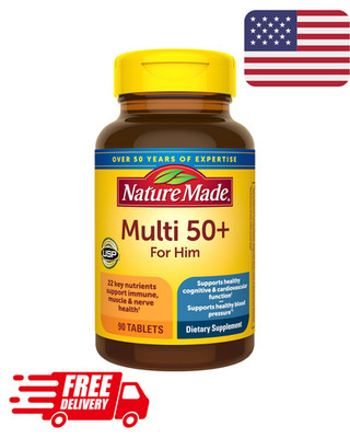 Nature Made Multivitamin for Him 50 Plus 90 Tablets Gluten Free Nutritional S...
