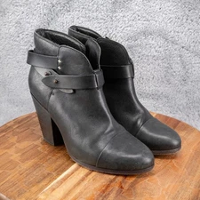 RAG & BONE Women’s 39 Harrow Ankle Boots Black Leather High Heel Bootie US 9