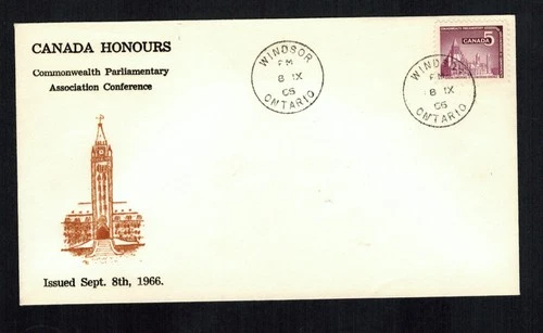 Canada #450 1966 5¢ CPA Conference Grover Thermal cachet FDC, VF - Windsor cds
