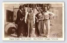 1920s Silent Film Stars Postcard RPPC Charlie Chaplin Mary Pickford Fairbanks