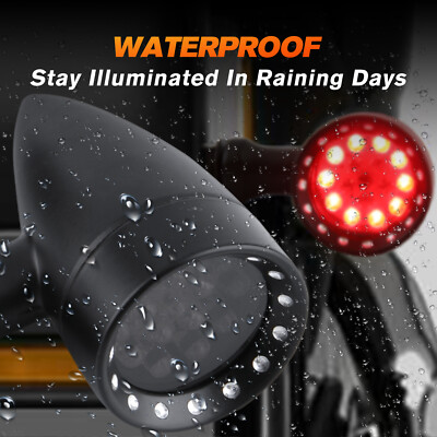 2-Piece Chrome Bullet Turn Signal Lights For 2002 Honda Shadow VLX 600 VT600CD Deluxe