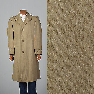 42 Mens Tan Wool Winter Coat Overcoat Long Sleeves Stylebilt 42 Mens Tan Wool Winter Coat Overcoat Long Sleeves Stylebilt