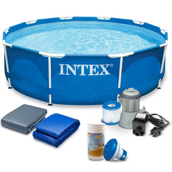 7 In 1 Frame Pool Gartenpool Schwimmbecken Mit Filterpumpe 366 X 76 Cm Intex-image
