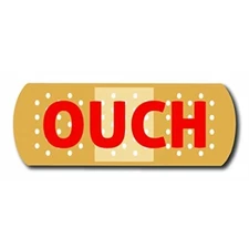 Ouch Band Aid Magnet Decal, 3x8 Inches Heavy Duty Automotive Magnet for Car