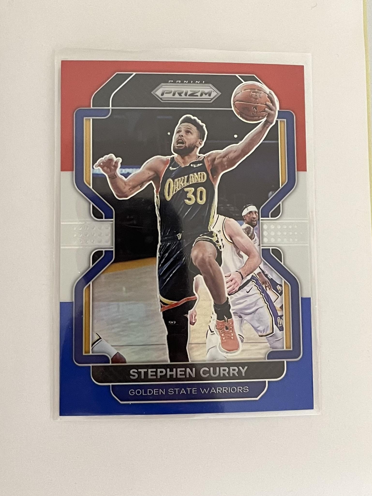 2021-22 Panini Prizm #154 Stephen Curry Red White Blue