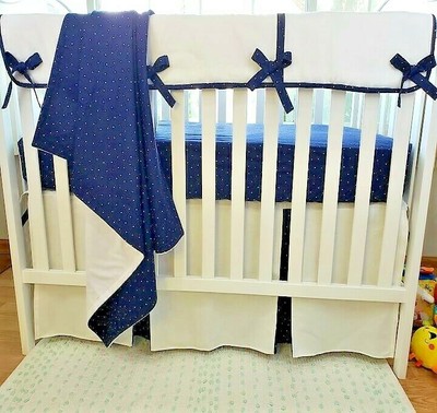 navy crib blanket