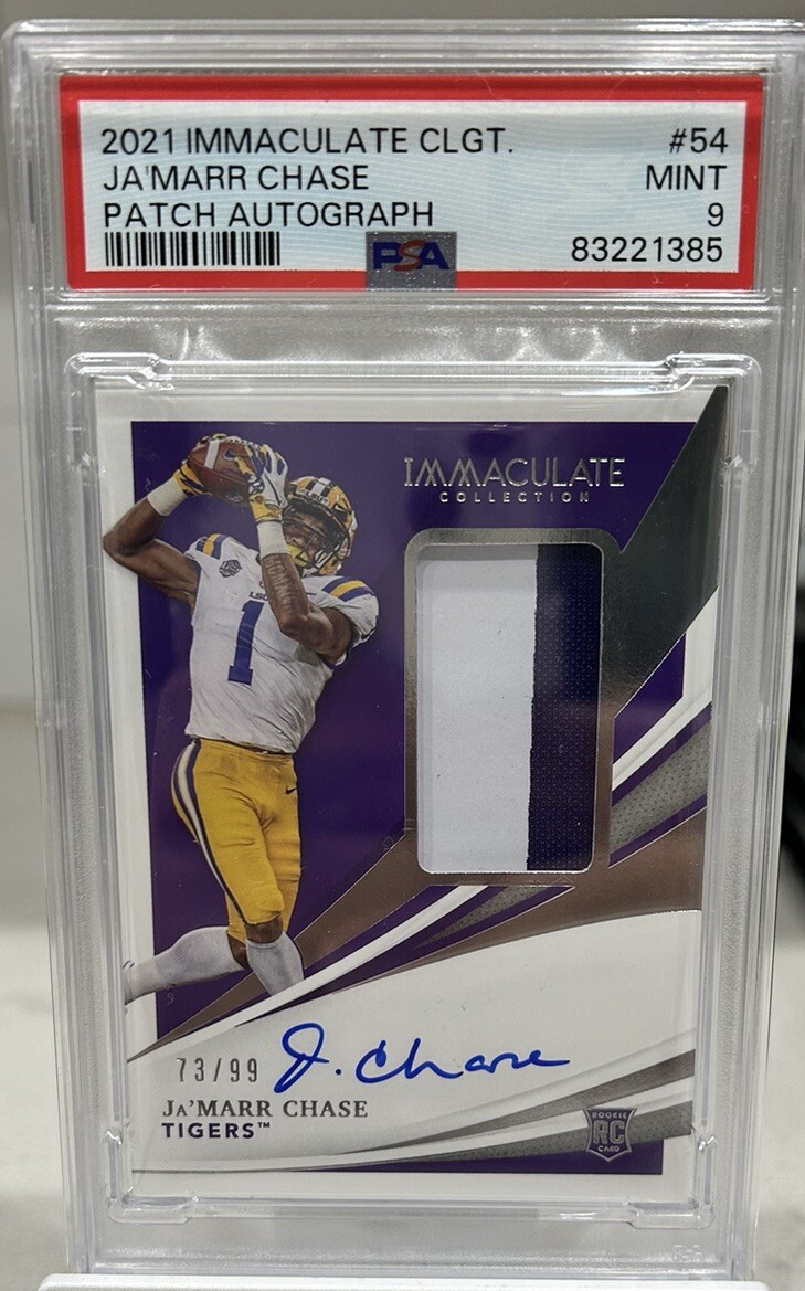 JaMarr Chase Panini Immaculate Collection Collegiate #54 Patch Autograph