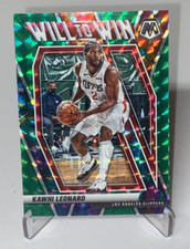 2020-21 Panini Mosaic Kawhi Leonard Will To Win Insert Green Prizm #3 Clippers