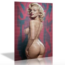 Metal Tin Aluminum Plaque Sign - or  Poster Print - Marilyn Nude Art - 8041