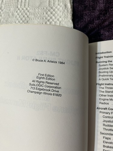 Flight Simulator II Pilot's Operating Handbook & Airplane Flight Manual Only - Zdjęcie 5 z 6
