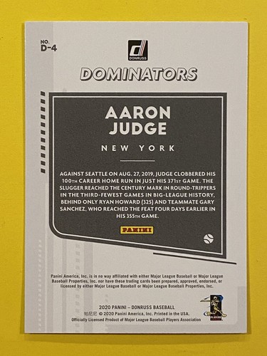Aaron Judge-2020 Donruss (Dominators-Silver) - 第 2/2 張圖片