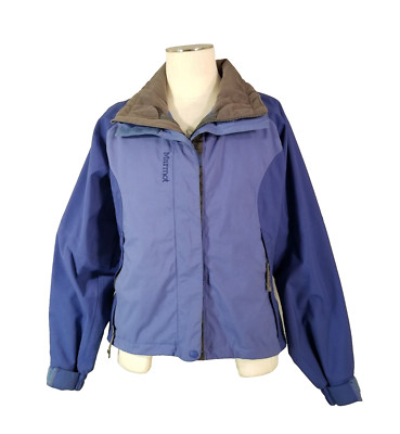 ジャケット・アウター MaririnS Marmot Jacket Women's large Blue Outdoor Rain Windbreaker lined RN