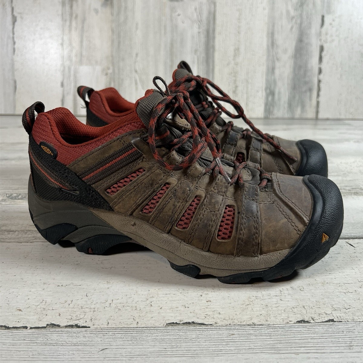 KEEN Women's Flint ESD Utility Steel Toe Hiking Work Shoes Brown