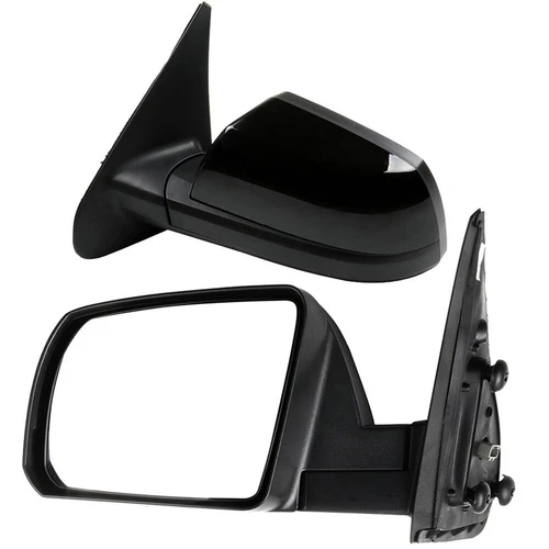 For 2007-2021 Toyota Tundra Pair Mirrors Power Heated Side Manual Fold Black
