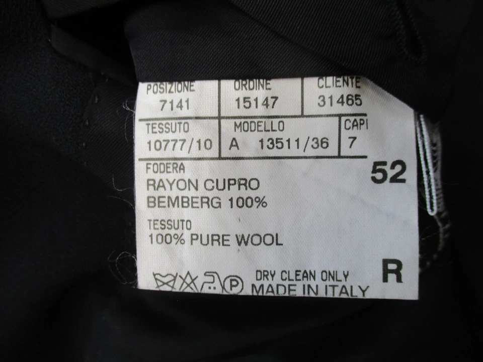 Blazer Canali Para Hombres 42 R Negro Doble Pecho Abrigo 100% Lana Hecho en Italia Chaqueta Foto 3 de 4